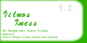 vilmos kness business card